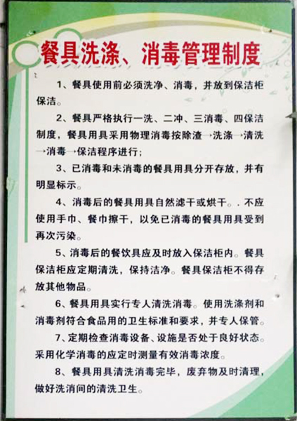 餐具洗涤、消毒管理制度